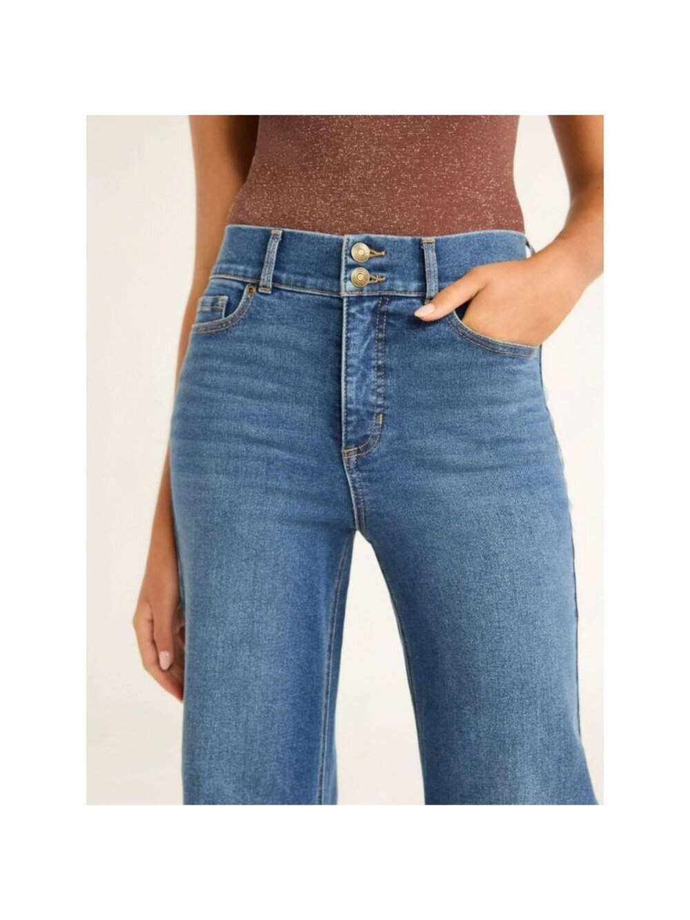 Sofia by Sofia Vergara Women's Margot Wide Leg High Rise Jeans, Size 18, Classic - Picture 4 of 4